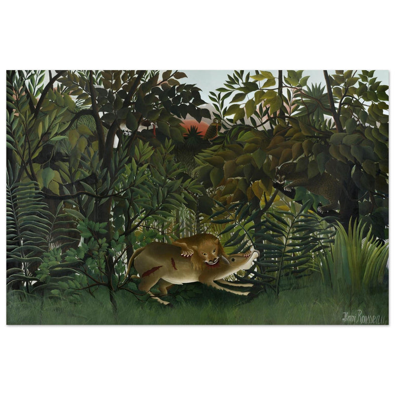 Henri Rousseau The Hungry Lion Attacking An Antelope