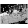 Police dog disguised as a pilot at the Naval Air Station
