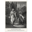 Gustave Dore The Bible engraving print . Jesus and the woman of Samaria illustration .