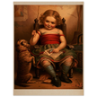 Little girl teaching dog poster reproduction by James Fuller Queen XIX Century