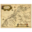 Ancient map of Norway published in the XVII Century by Jan Jansson