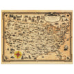 Pictorial old map of the United States of America by Ernest Dudley Chase