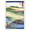 Sugatami Bridge, Omokage Bridge and the Gravel Pit at Takata by Utagawa Hiroshige, japanese woodblock  artist