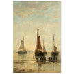 Hendrik Willem Mesdag Bluff-Bowed Scheveningen Boats at Anchor.