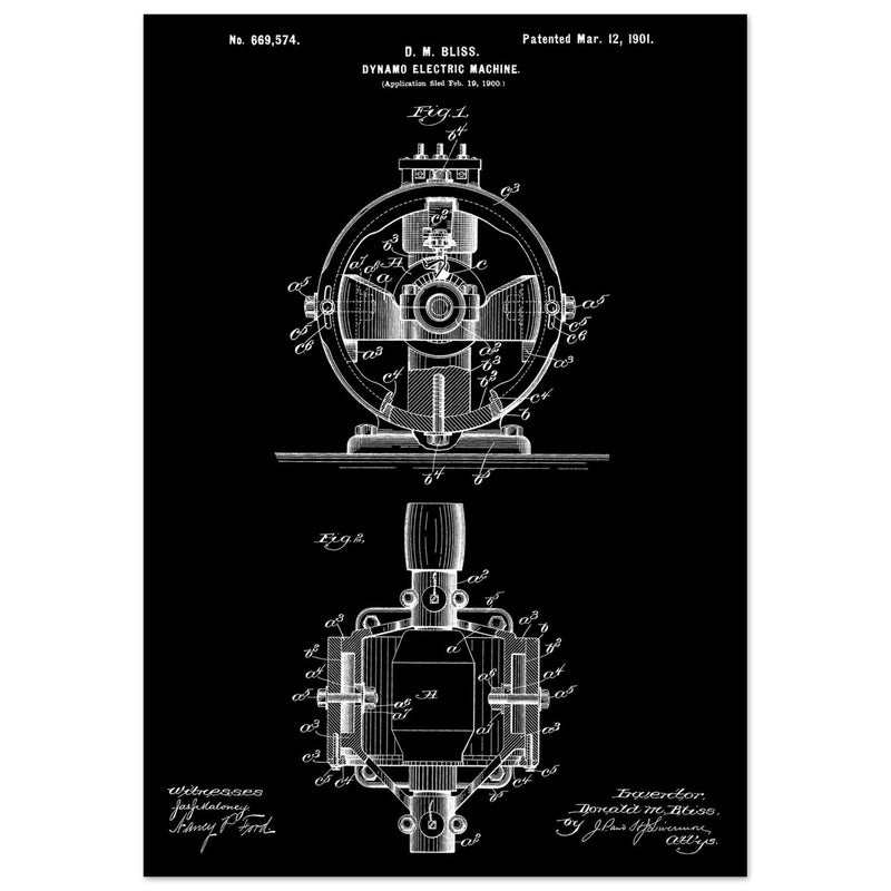 Dynamo electric machine patent by D M Bliss.
