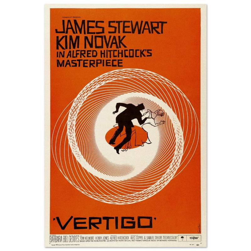 Vertigo by Alfred Hitchcock movie poster.