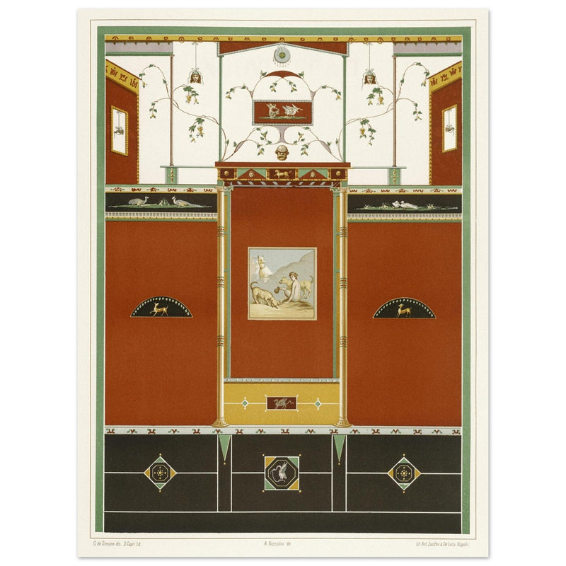 Architecture and mural paintings in Pompeii illustrated by G de Simone , project by Fausto and Felice Niccolini.