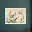 Bird flying among grasses by Matsumura Keibun, 1892.