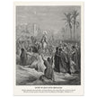 Gustave Dore The Bible engraving print . Entry of Jesus into Jerusalem .
