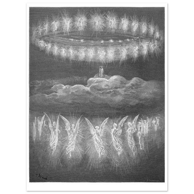 Gustave Dore illustration for The Divine Comedy by Dante Alighieri.  The Sun Glorified Souls. Paradise.