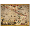 America old map print. Poster reproduction of the american continent year 1630 by Hendrik Hondius