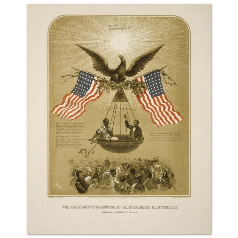 The American Declaration of Independence illustrated in 1861.  reproduction