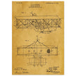 Flying machine patent 1906 by the Wright brothers. Vintage airplane.
