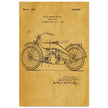 Vintage motorcycle patent by William S Harley founder of harley davidson.