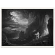 John Martin Paradise Lost vintage mezzoting engraving . Adam and Eve Driven Out of Paradise.