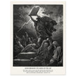 Gustave Dore The Bible engraving print . Moses breaking the Tables of the Law .