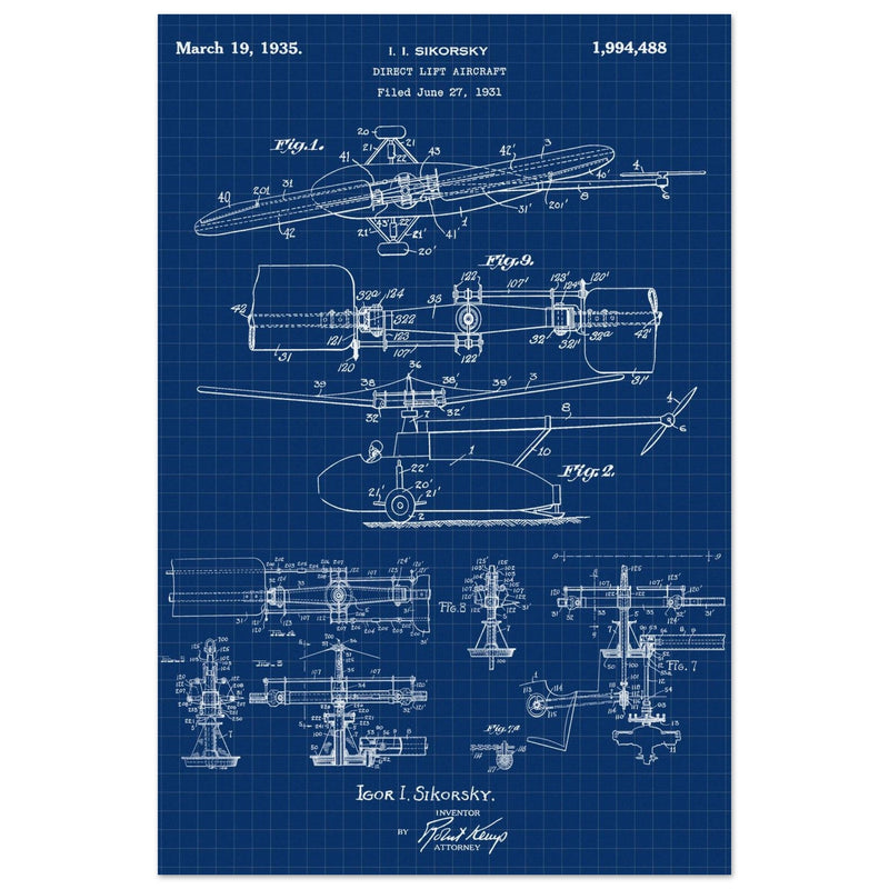 Direct Lift Aircraft patent by Sikorsky. Helicopter ancestor