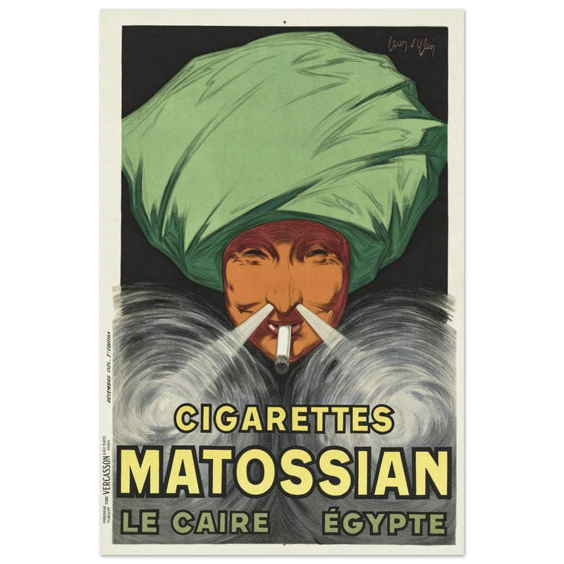 Cigarettes Matossian vintage advertising poster by Jean d' Ylen.