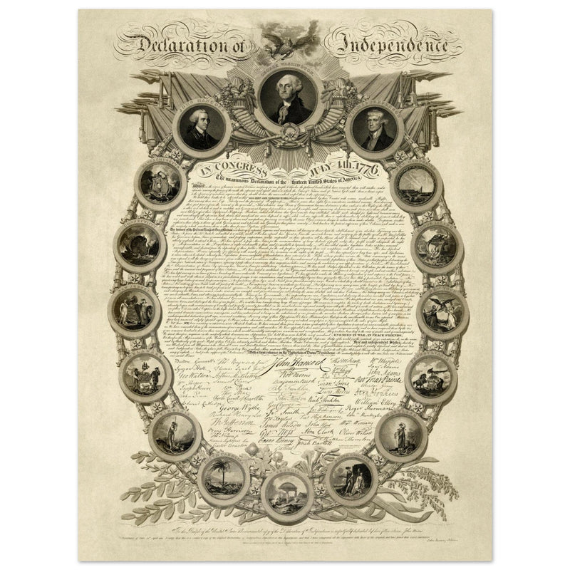 Declaration of Independence of America manuscript. 1819 by John Binns.