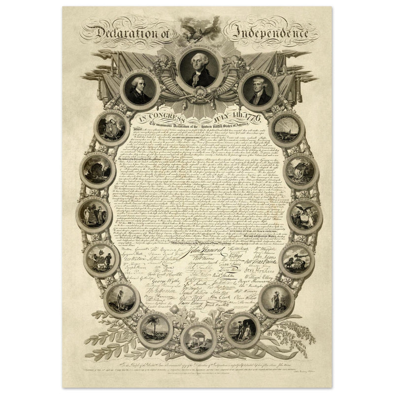 Declaration of Independence of America manuscript. 1819 by John Binns.