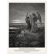 Gustave Dore The Bible engraving print . Jacob wrestling with the angel .