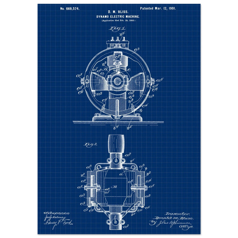 Dynamo electric machine patent by D M Bliss.
