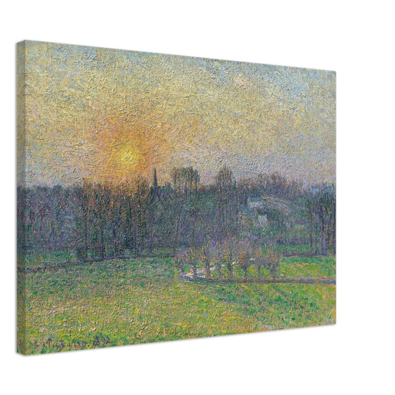 View of Bazincourt Sunset by Camille Pissarro