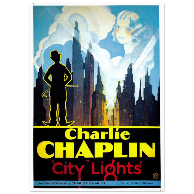 City Lights Charlie Chaplin movie poster.
