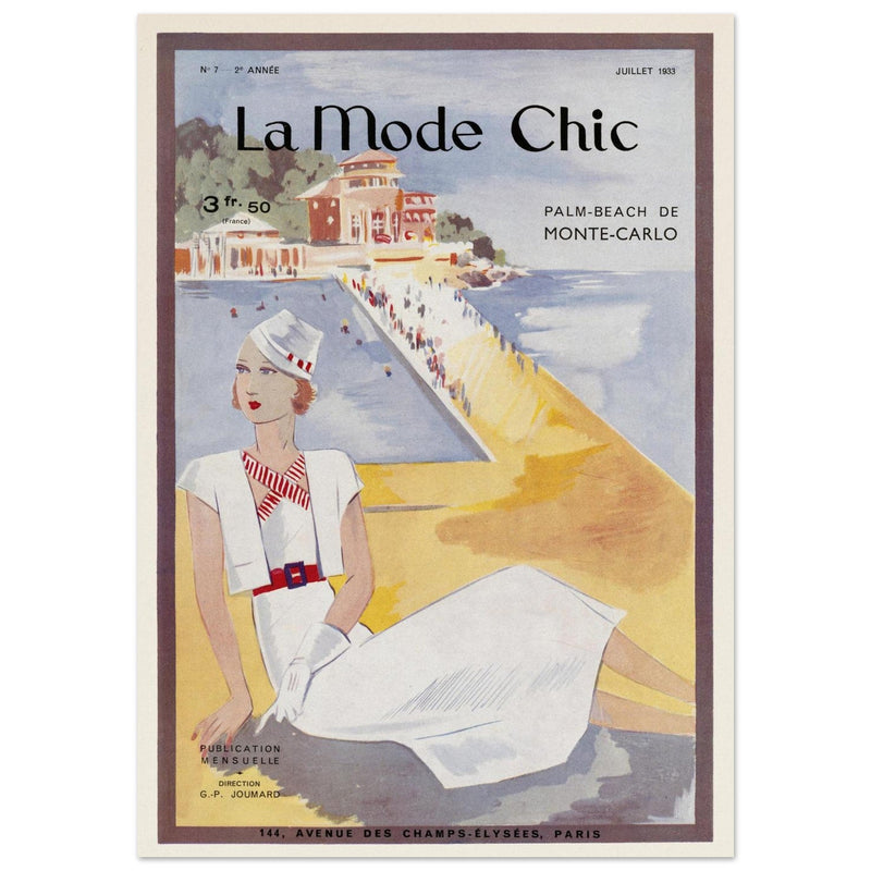 La Mode Chic old vintage fashion magazine cover from the 30s.