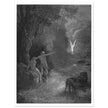 Gustave Dore Paradise Lost engraving . Adam and Eve and Archangel Raphael in eden.