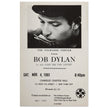 Bob Dylan concert poster in Carnegie Chapter Hall 1961.