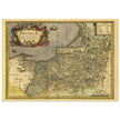 Ancient map of Prussia by Abraham Ortelius. Historic vintage map of 1570.
