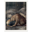 John Bauer the little princess and the bear vintage illustration . From the fairy tale Bella's Glorious Adventure.