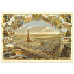 Exposition Universelle de Paris 1889. Eiffel Tower and Paris city view.