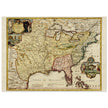 Ancient map of the United Stated Louisiana french region in 1687 by Johan Baptist Homann