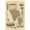 Vintage New York City map. Antique city plan of the city of New York.