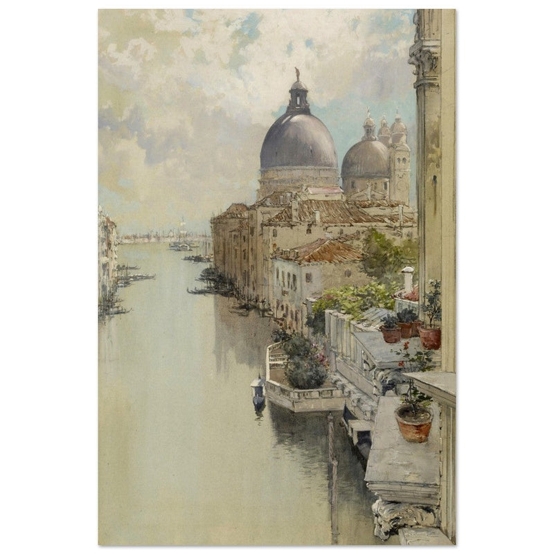 Venice Italy "Over a Balcony," View of the Grand Canal by Francis Hopkinson 1897.