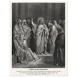 Gustave Dore The Bible engraving print . Christ in the synagogue illustration .