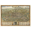 Ancient map of Rome with engravings by Georg Braun and Frans Hogenberg.