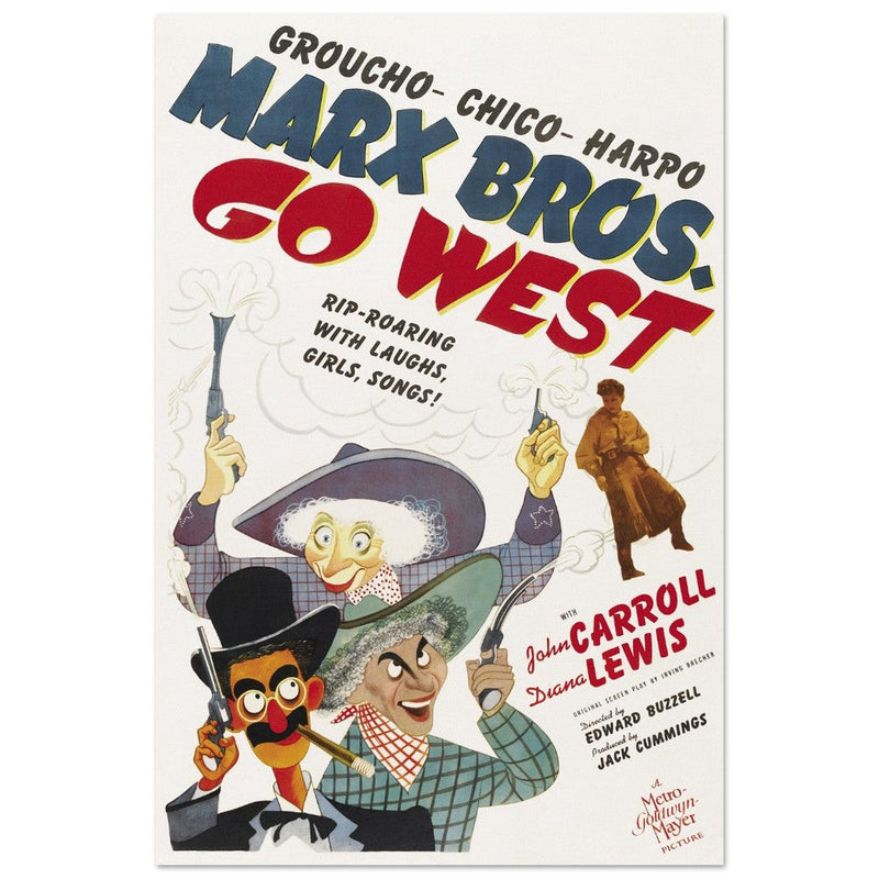 Marx Bros Go West movie poster.