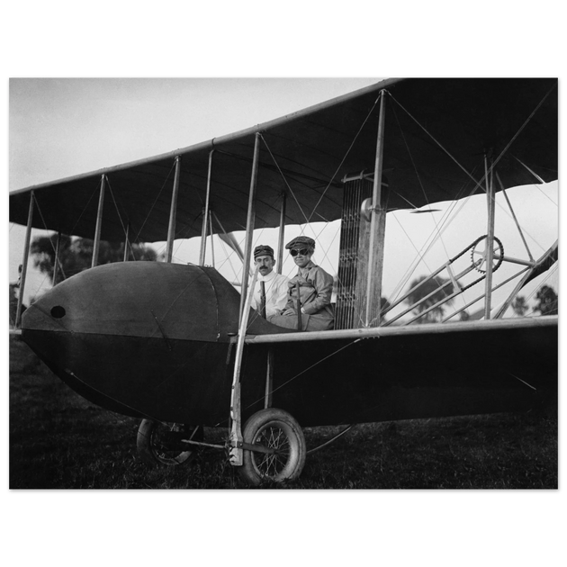 Katharine Wright aboard the Wright Model HS vintage aircraft