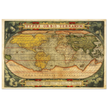 Ancient map reproduction print of a world map of 1579 Typus Orbis Terrarum by Abraham Ortelius.
