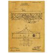 Flying machine patent 1906 by the Wright brothers. Vintage airplane.