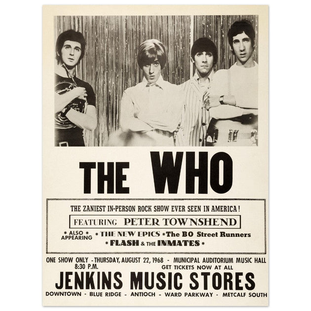 The Who concert poster reproduction. 1968 Concert . Fine art paper print
