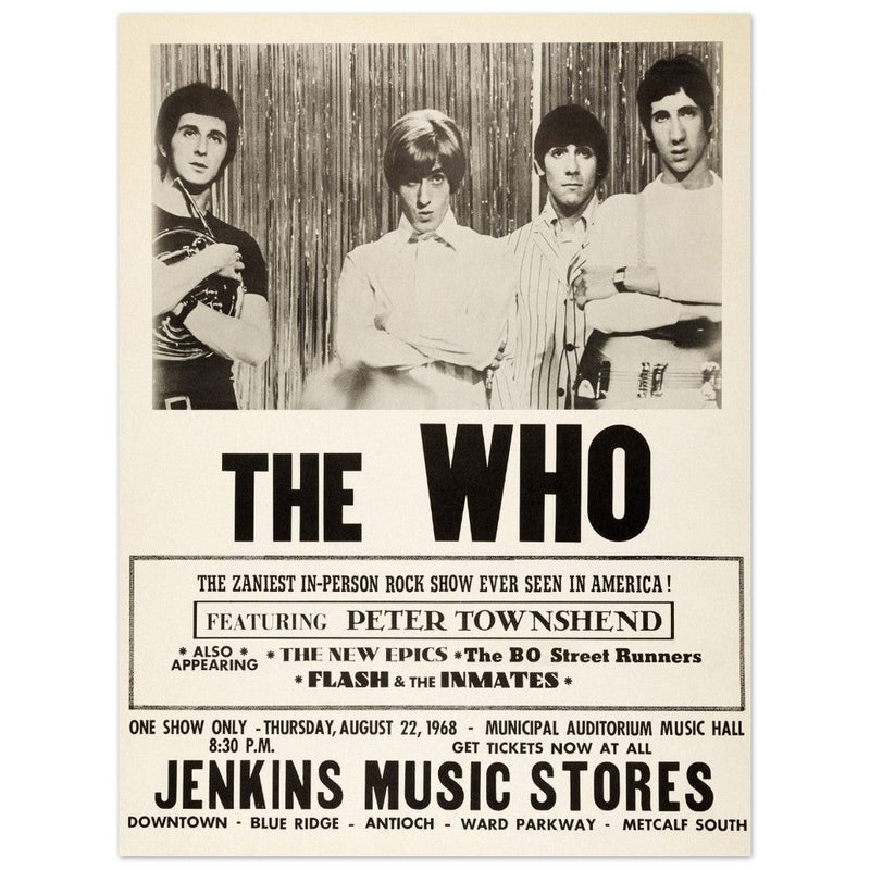 The Who concert poster reproduction. 1968 Concert . Fine art paper print