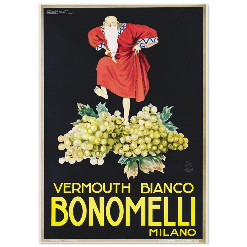 White Vermouth aperitif drink Bonomelli vintage advertising. Fine art  poster by Luciano Achille Mauzan 1932
