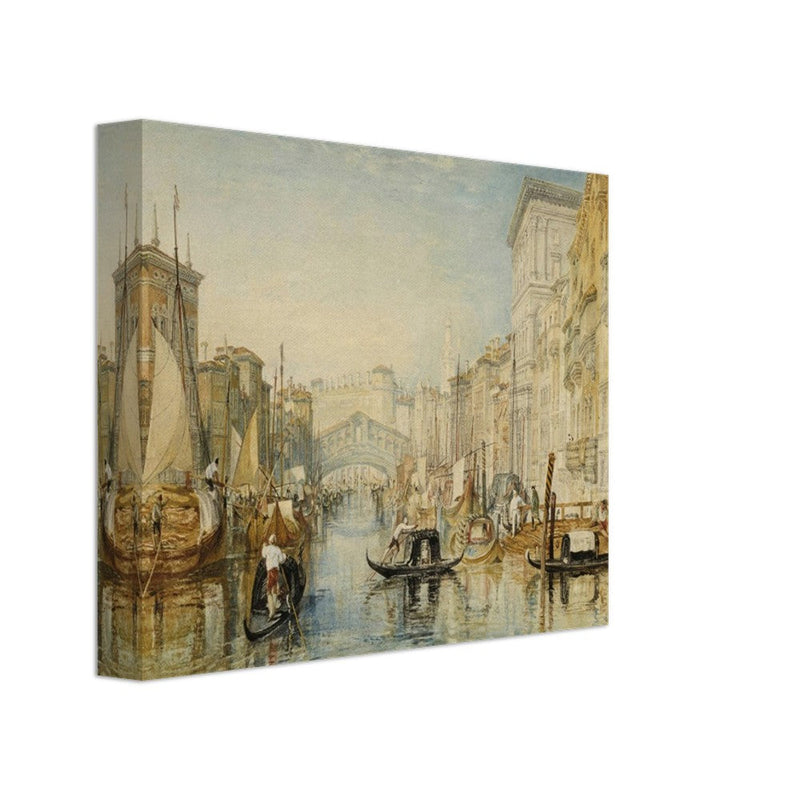 Venice the Rialto bridge in Italy. Antique painting by  Joseph Mallord William Turner.