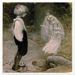 John Bauer vintage illustration print . From the fairy tale The Seven Wishes.