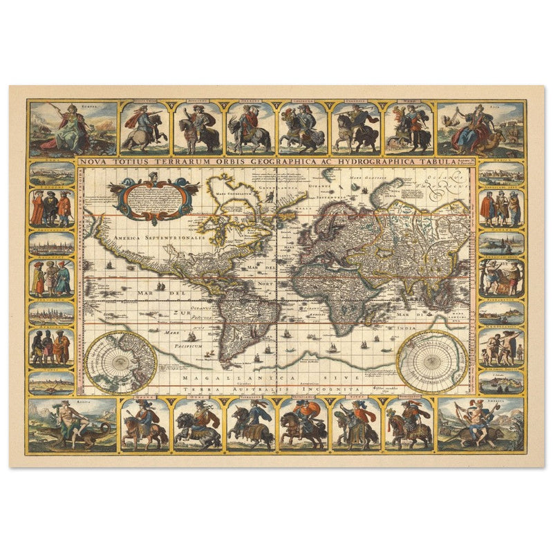 1652 Old World map Nova Totius Terrarum Orbis geographica ac hydrographica tabula by Nicolaes Visscher
