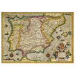 Ancient Spain and Portugal map. Iberian Peninsula cartography by Henricus Hondius.